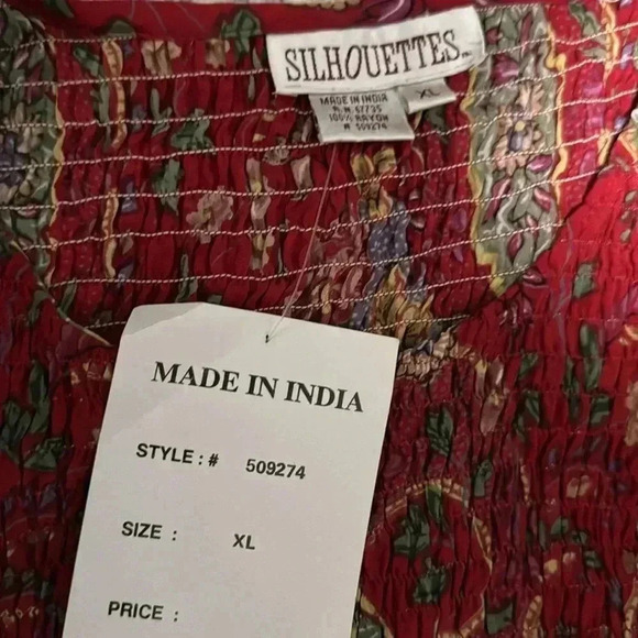 Silhouette Paisley, smocked midi 90s retro dress NWT - Picture 4 of 4